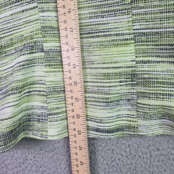 Kasper Blazer 12 Green Open Front Striped Lined Career Modern Textured Colorful - Picture 10 of 13